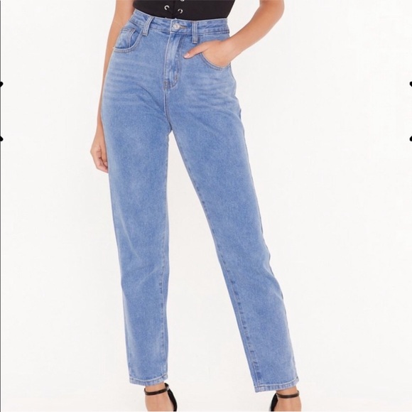 Nasty Gal Denim - Nasty Gal Light Wash High Rise Tapered Mom Jeans